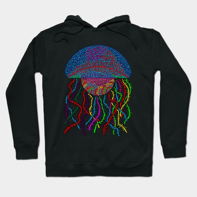 Rainbow Jellyfish - transparent background Hoodie by NightserFineArts